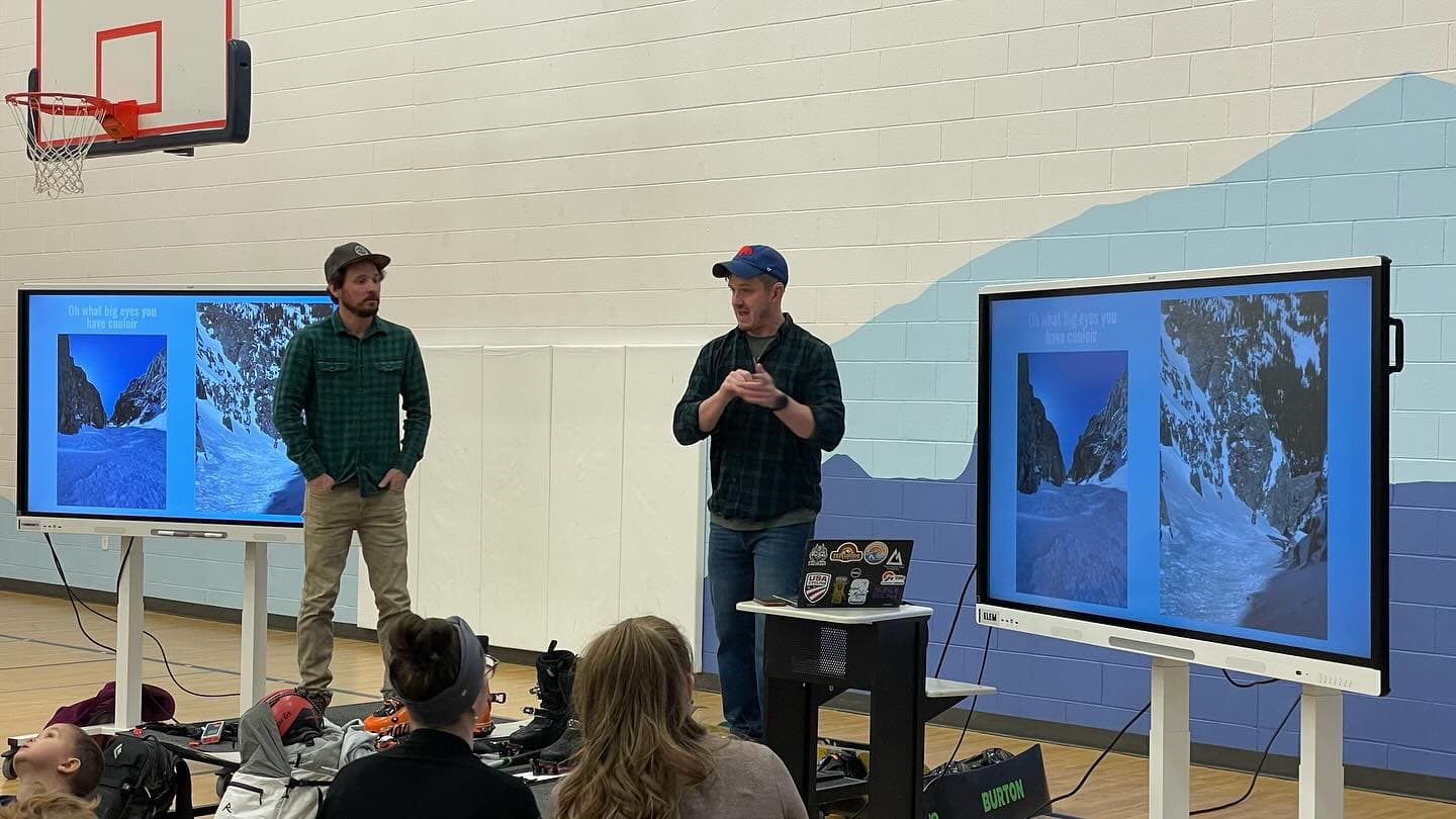 Second photos of Steve Flowers and Aaron Rose presented about backcountry skiing/splitboarding basics!